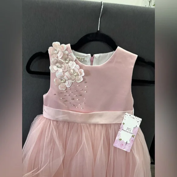 FINAL SALE✨
PINK GIRLS Elegant Pink Kids Dress - Picture 7 of 10